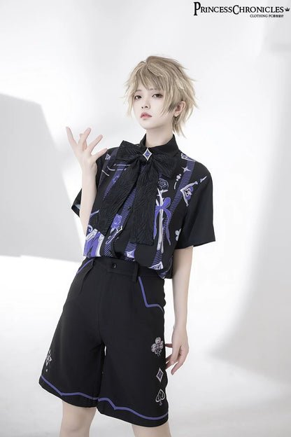 Princess Chronicles - Summer Ouji Lolita Print Loose Shirt Outfit