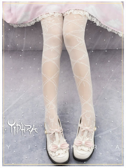 Glass Yarn Gothic Lolita Tights for Tropical Elegance