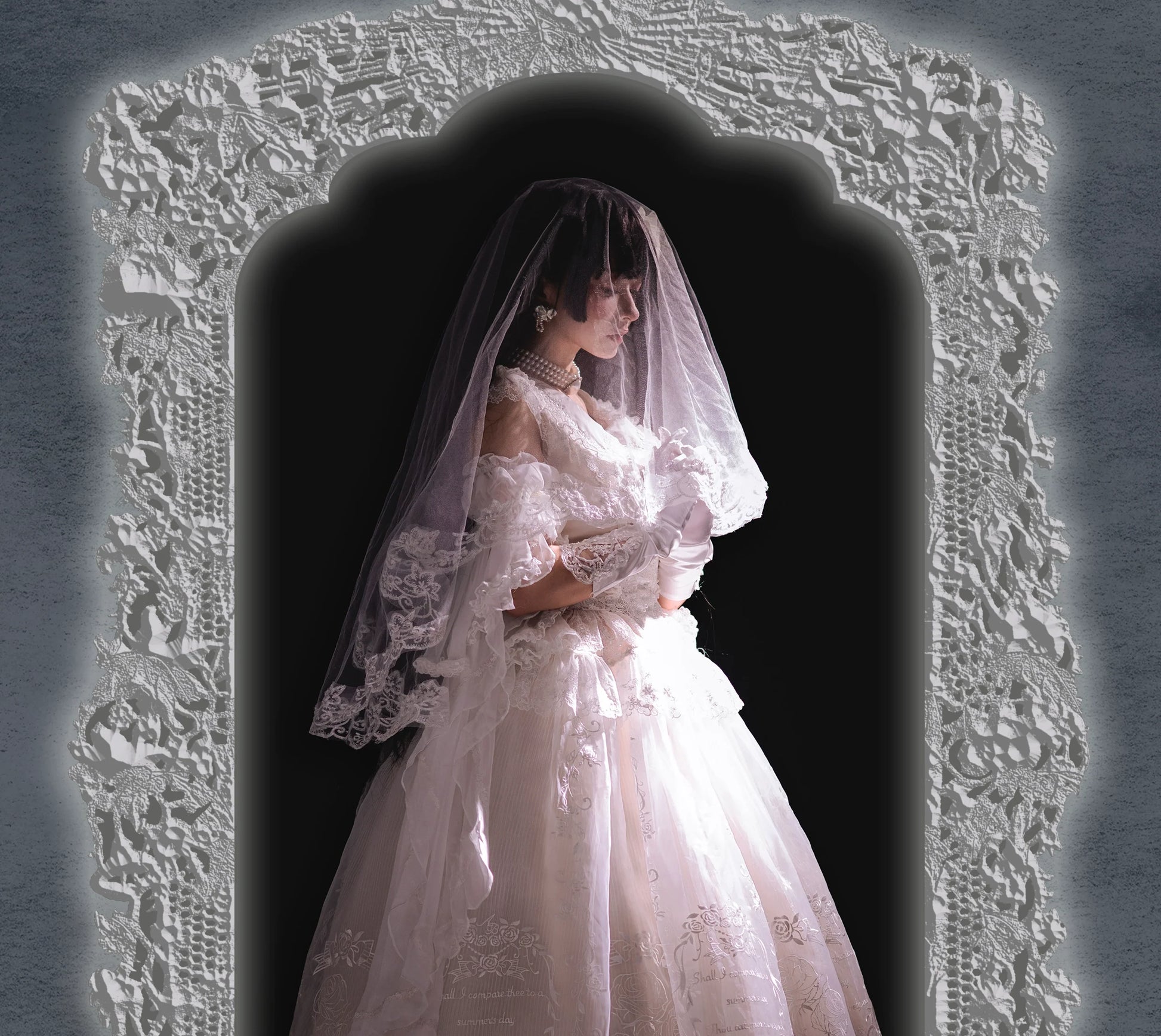 AuroraBorealis - Moonshadow - Gorgeous Wedding Lolita Dress Set Embroidered JSK SK and Bodice