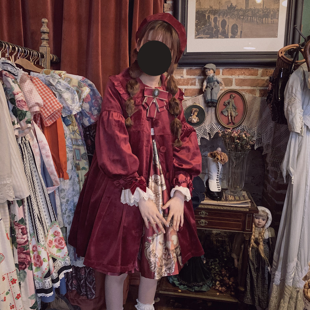 Dark Star Island - Winter Lolita Cape Velvet Antique Lolita Coat