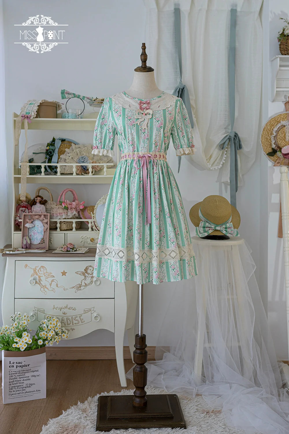 Miss Point - Customized Elegant Lolita OP Dress Cute Daily Girl Short Lolita Dress