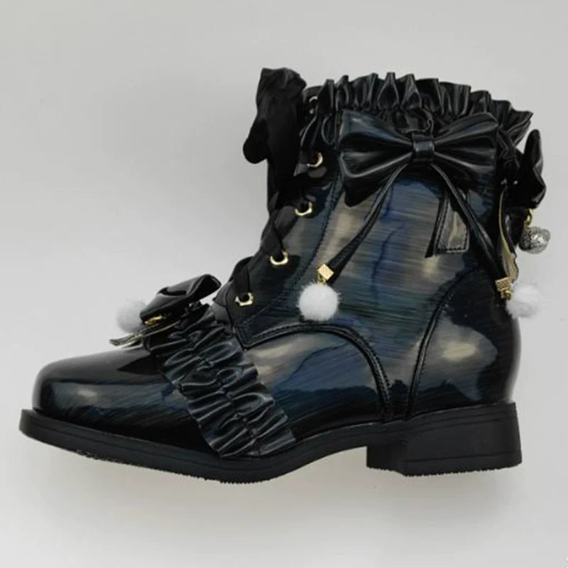 Fairy Godmother - Enthusiastic Ideation - Elegant Lolita Shoes Fleeced Short Martin Boots