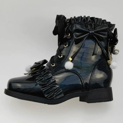 Fairy Godmother - Enthusiastic Ideation - Elegant Lolita Shoes Fleeced Short Martin Boots