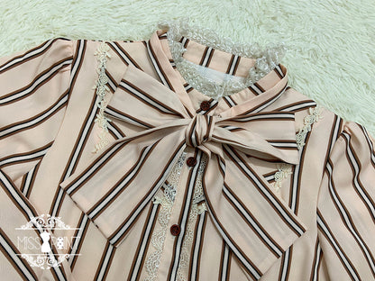Miss Point - Chocolate Daily Light Sweet Stripe Lolita Blouse