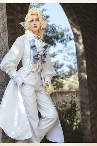 Forest Fluorescent Carps - Crumbling Skeleton - Ouji Lolita Fishbone Embroideried Vest, Prince Pants Suits