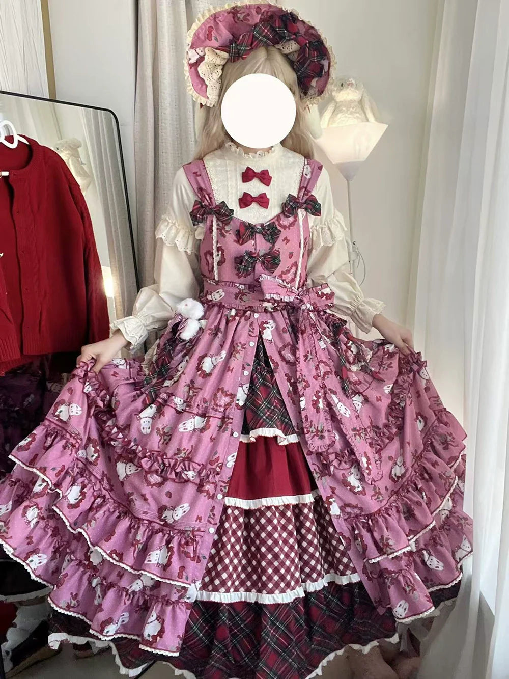 Miss Point - Forest Berry Bunny - Sweet Lolita JSK Elegant Bunny Print Dress