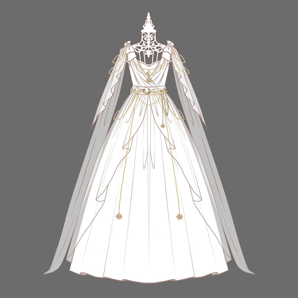 Cornfield Lolita - Divine - Elegant Greek Mythology Style Lolita JSK Irregular Hem White JSK Dress