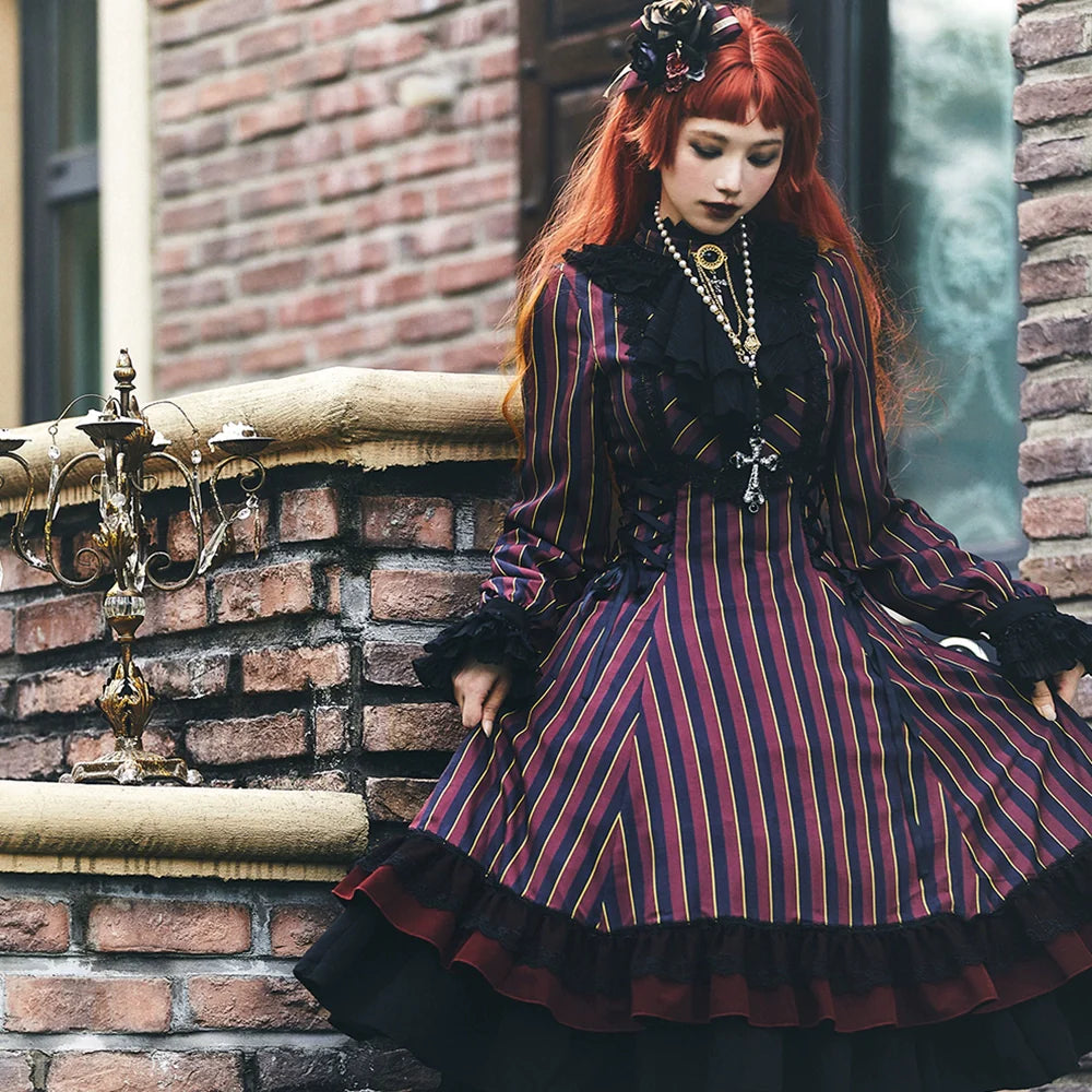 Miss Point - Perintz Manor - Gothic Lolita OP Long Sleeve Retro Lolita Dress