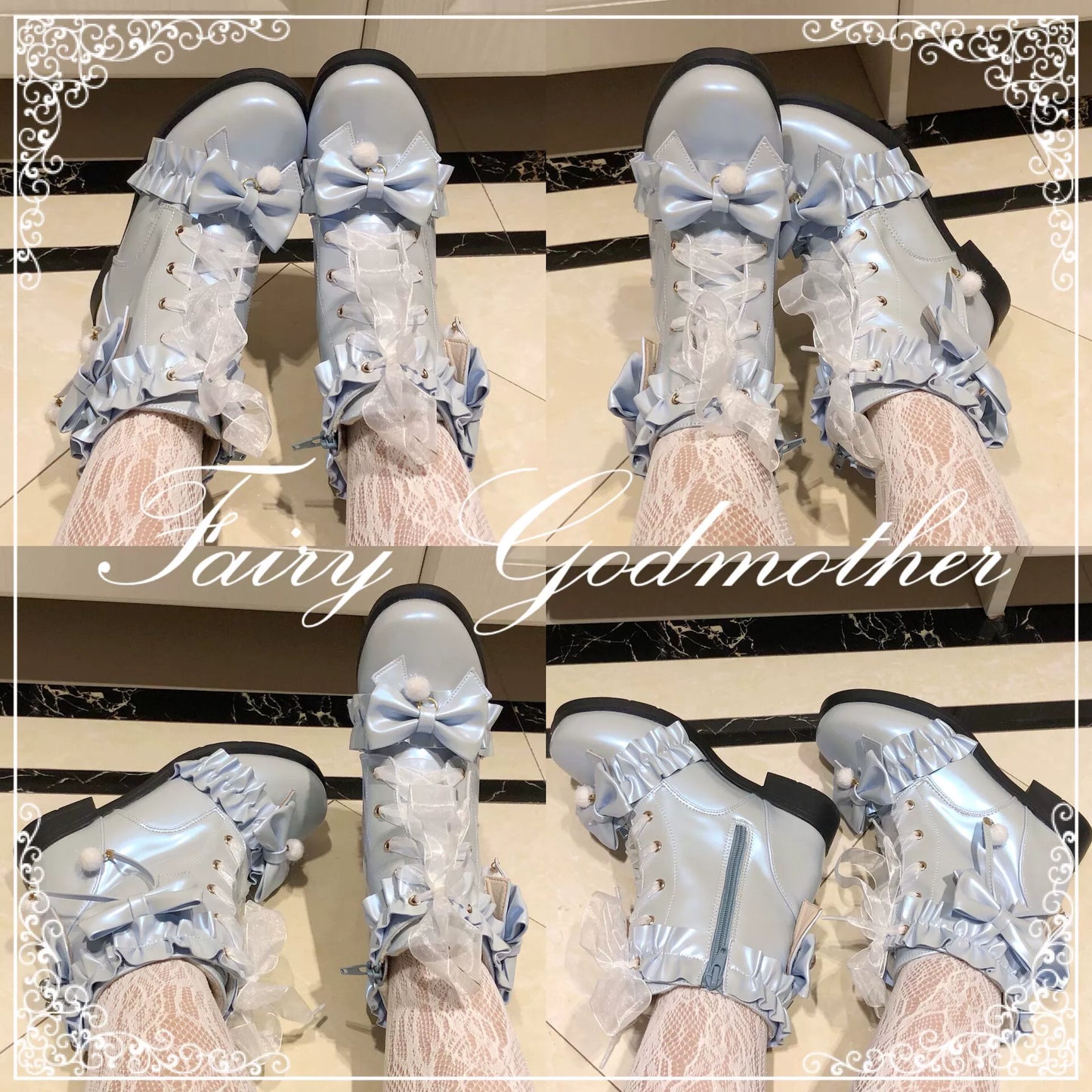 Fairy Godmother - Enthusiastic Ideation - Elegant Lolita Shoes Fleeced Short Martin Boots