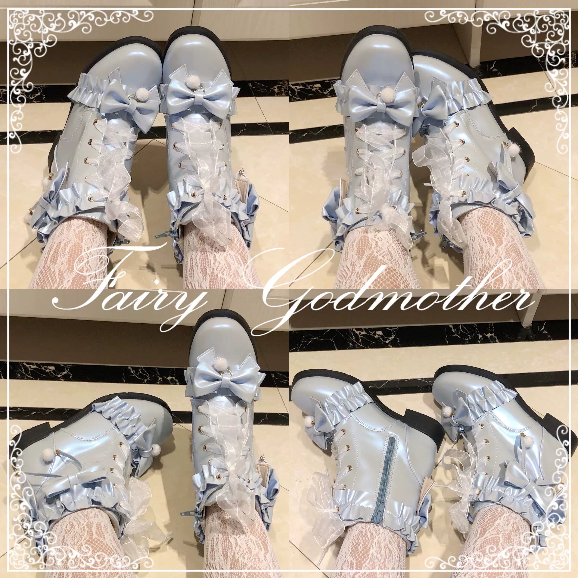 Fairy Godmother - Enthusiastic Ideation - Elegant Lolita Shoes Fleeced Short Martin Boots