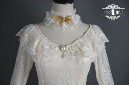 Miss Point - Dawn Girl - Reto Elegant lolita OP Dress Lace Long Sleeve