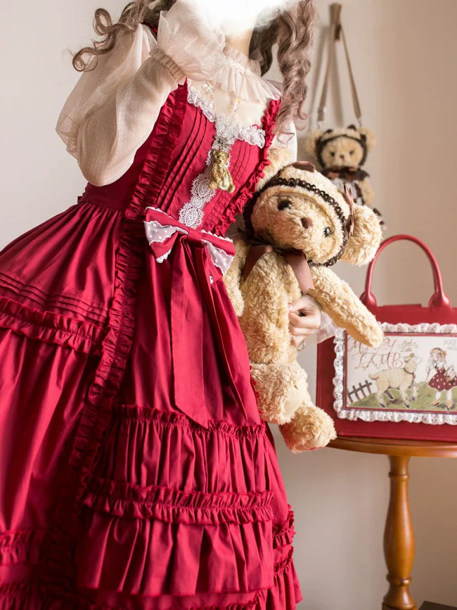 Cheese Cocoa - Doll Story - Cotton Lolita JSK Dress Open Front Kawaii Shirt