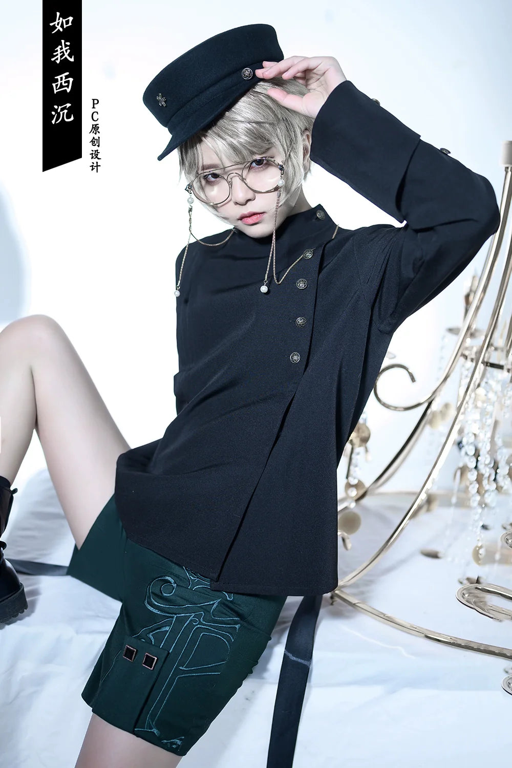 Princess Chronicles - Ruwoxichen - Retro Ouji Lolita Prince Style Black Blouse