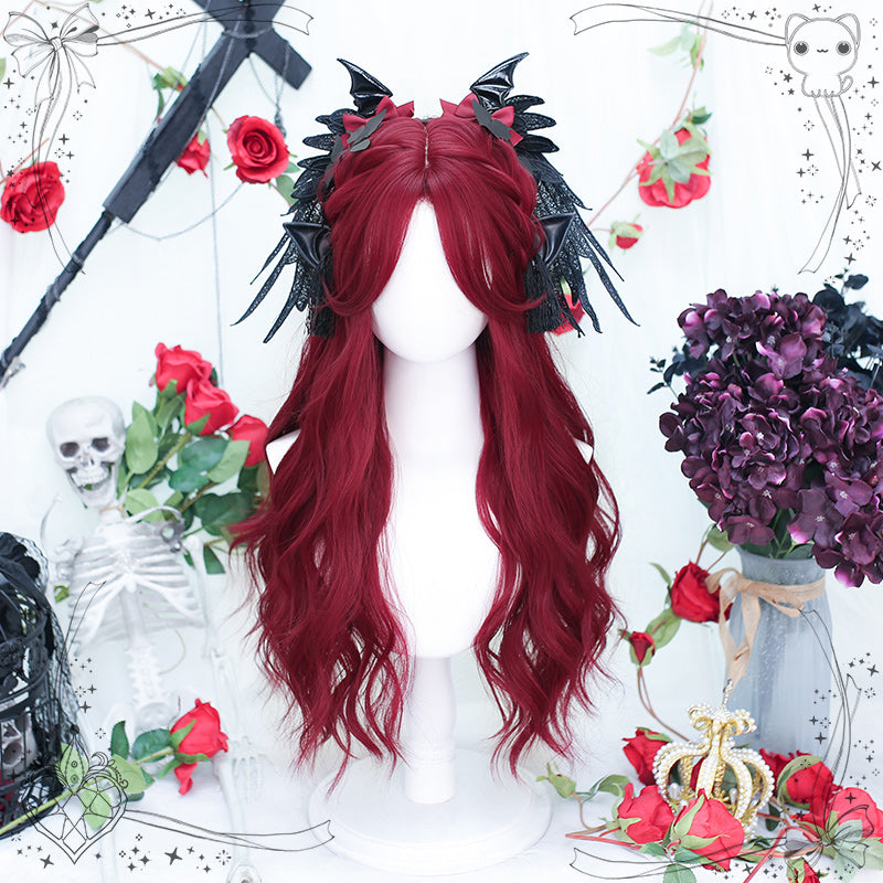 Dalao Home - Dragon Dream - Long Curly Wine Red Cool Wig