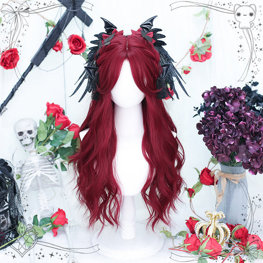 Dalao Home - Dragon Dream - Long Curly Wine Red Cool Wig