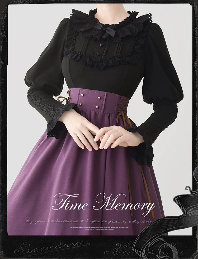 Time Memory - Cozy and Warm - Elegant Lolita Shirt Slimming Mutton Sleeves Blouse