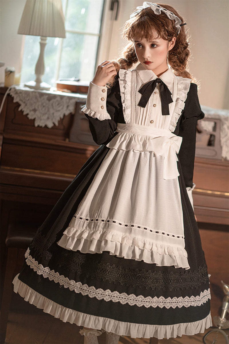 Your Princess - Maid Lolita Puff Sleeve Black Dress