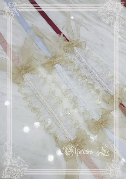 Elpress L - Christmas Flower Hairpins Lolita Mesh Veil KC Bonnet