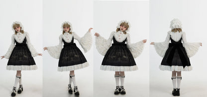 Dark Circle Clinic - Barbara Manor Night - Gothic Lolita JSK Pleated Floral Print Lolita Dress