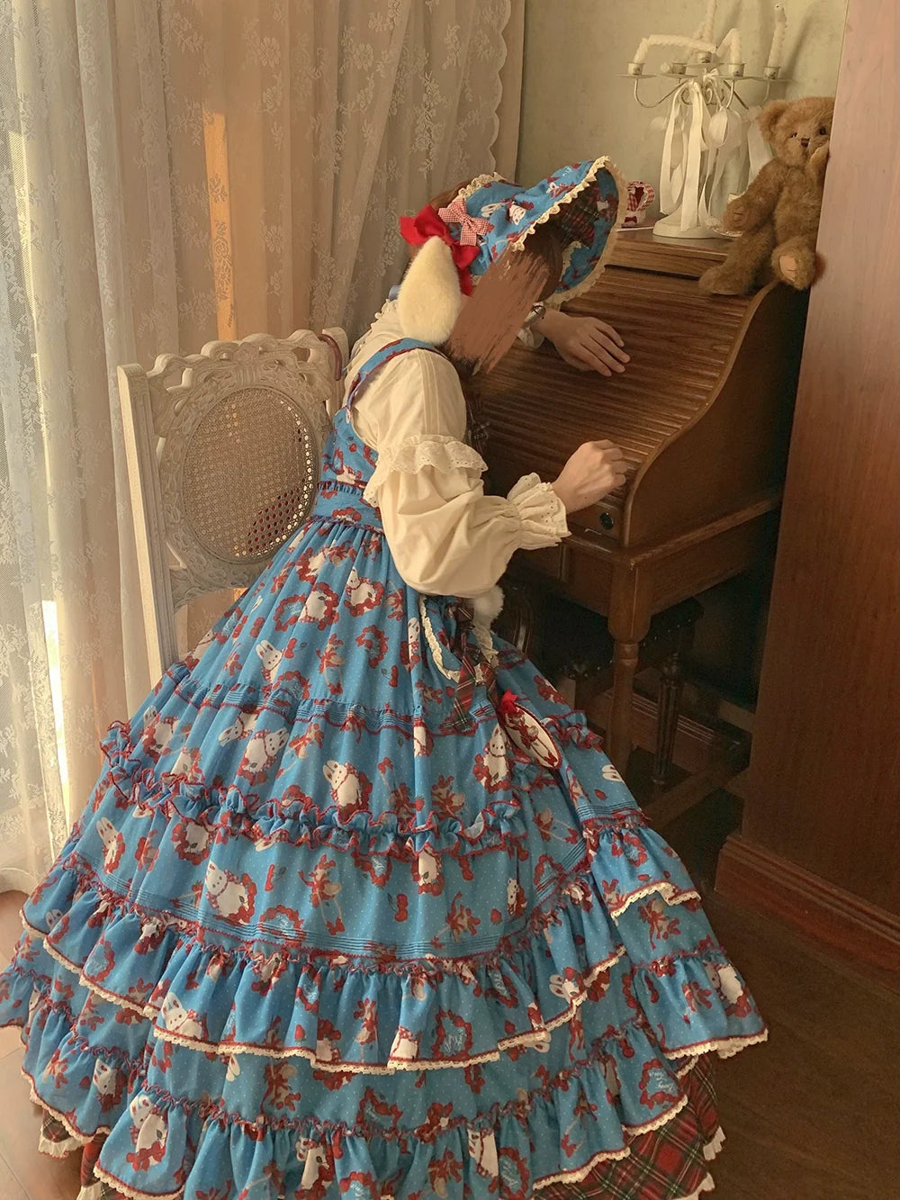 Miss Point - Forest Berry Bunny - Sweet Lolita JSK Elegant Bunny Print Dress