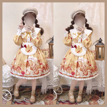 Chemical Romance - Freshly Baked Bread - Sweet Lolita OP Dress Long Sleeve Dress