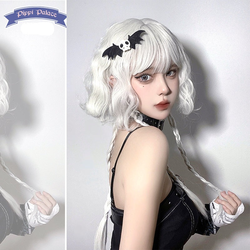 Pippi Palace - Lolita Curly Wig White Braid Wig