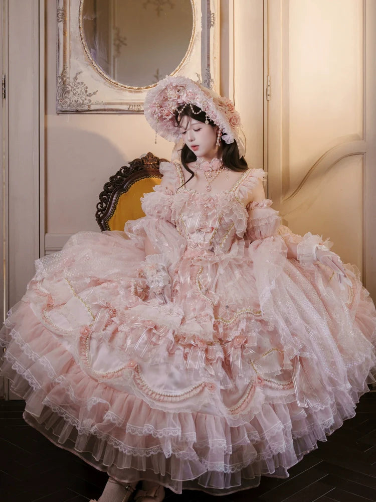 Cat Fairy - Runaway Princess - Pink Wedding Lolita Dress, Plus Size Friendly