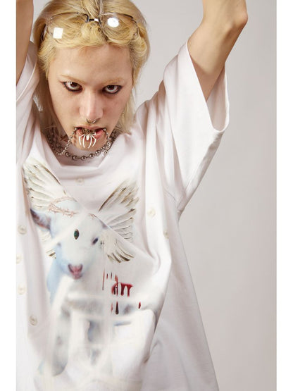 Angel and Devil loose T-shirt【s0000001845】