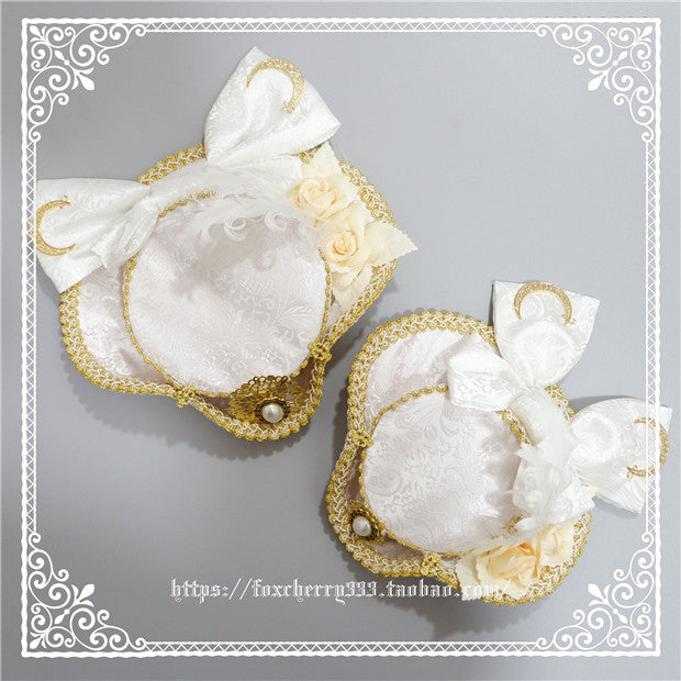 Fox Cherry-Lolita  Palace Retro Gorgeous Feather Top Hat