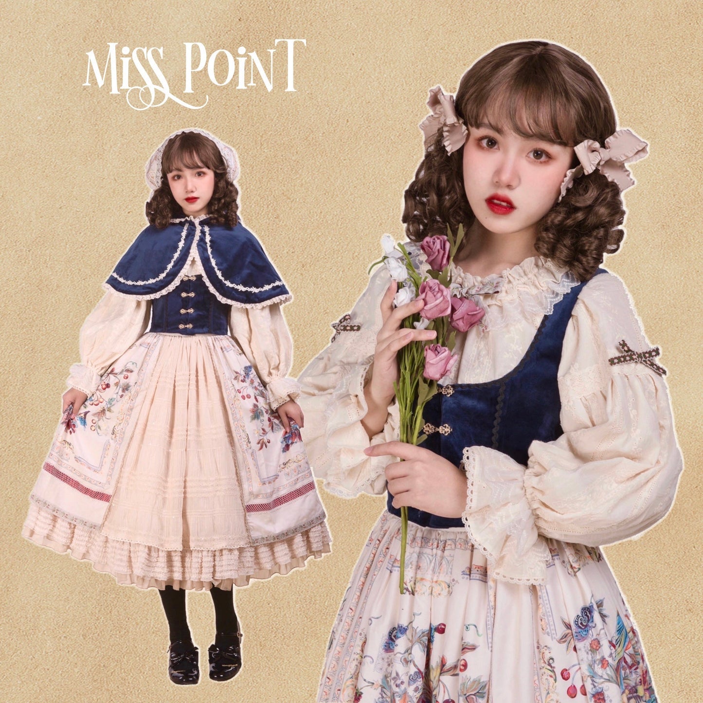Miss Point - Praise of Abundance - Bavarian Style Lolita Velvet Hooded Cape