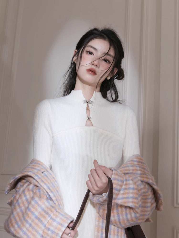 Chinese style wool dress【s0000005779】