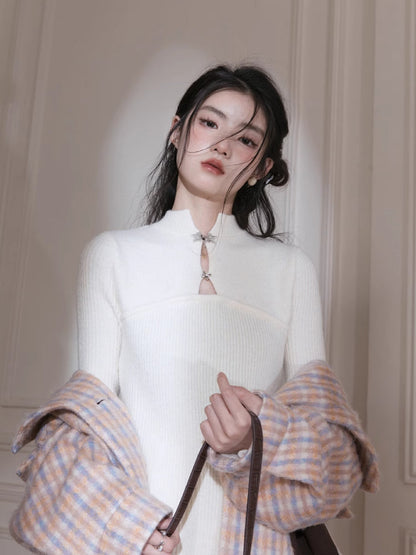 Chinese style wool dress【s0000005779】