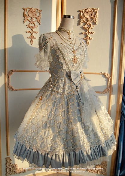 Lingxi Lolita - Greek Style Vintage Handmade Bead Lolita Dress