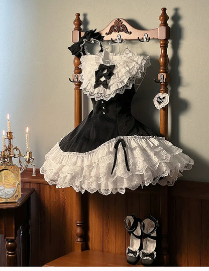 Alice Girl - Arrogant Miss - Sweet Lolita Jumper Dress with Tiered Lace Dress
