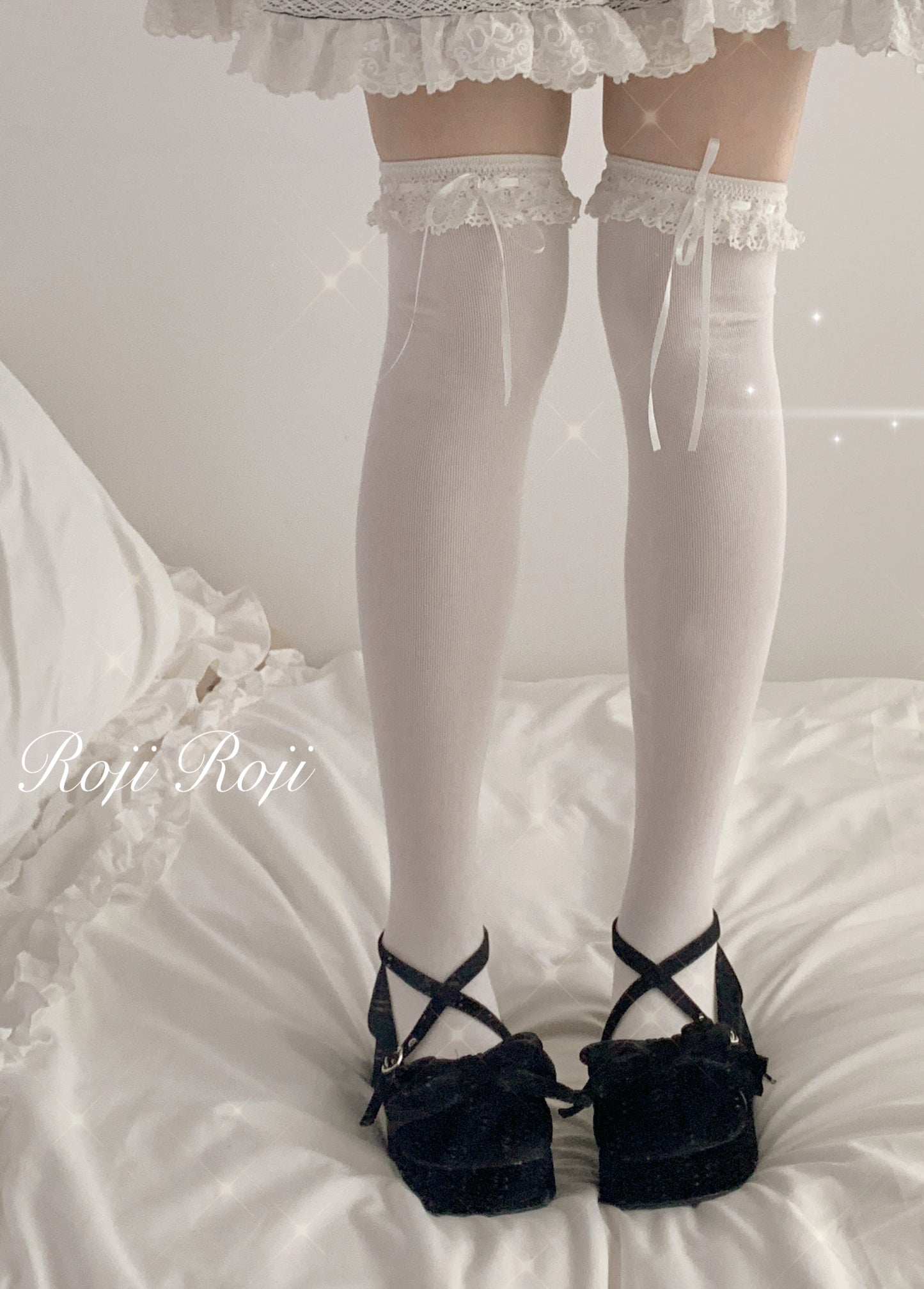 Roji Roji - Isabella - Sweet Lolita Lace Mid-Calf Socks Multicolors