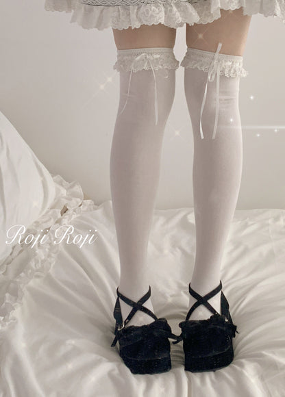Roji Roji - Isabella - Sweet Lolita Lace Mid-Calf Socks Multicolors