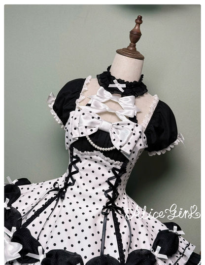 Alice Girl - Old School Polka Dots - Halter Neck Sweet Lolita OP Dress