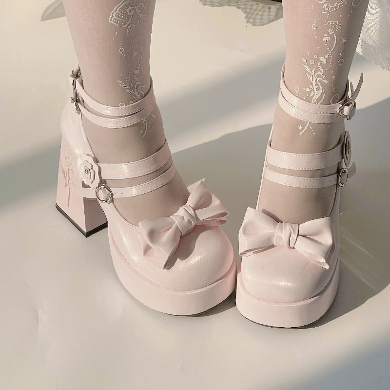 Dreamland - Whispers of the Rose - Daily Lolita Platform Heels Shoes with Relief Rose