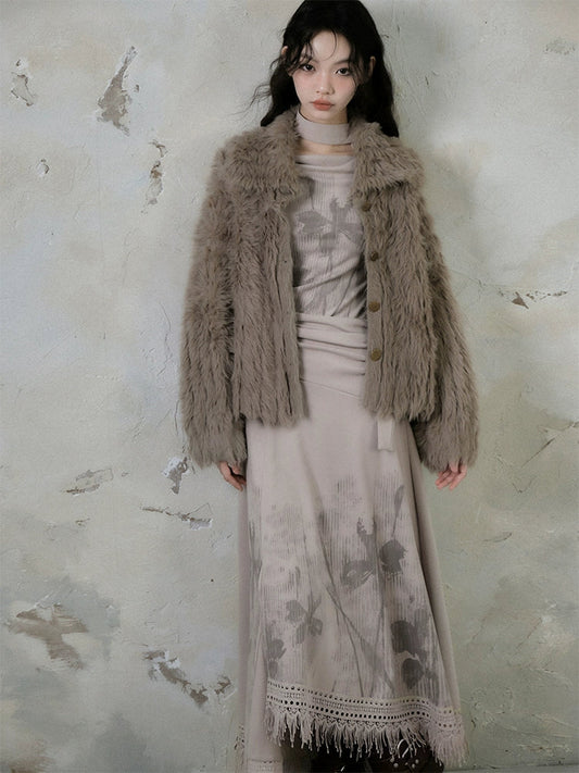 Loose wool cardigan jacket【s0000005556】