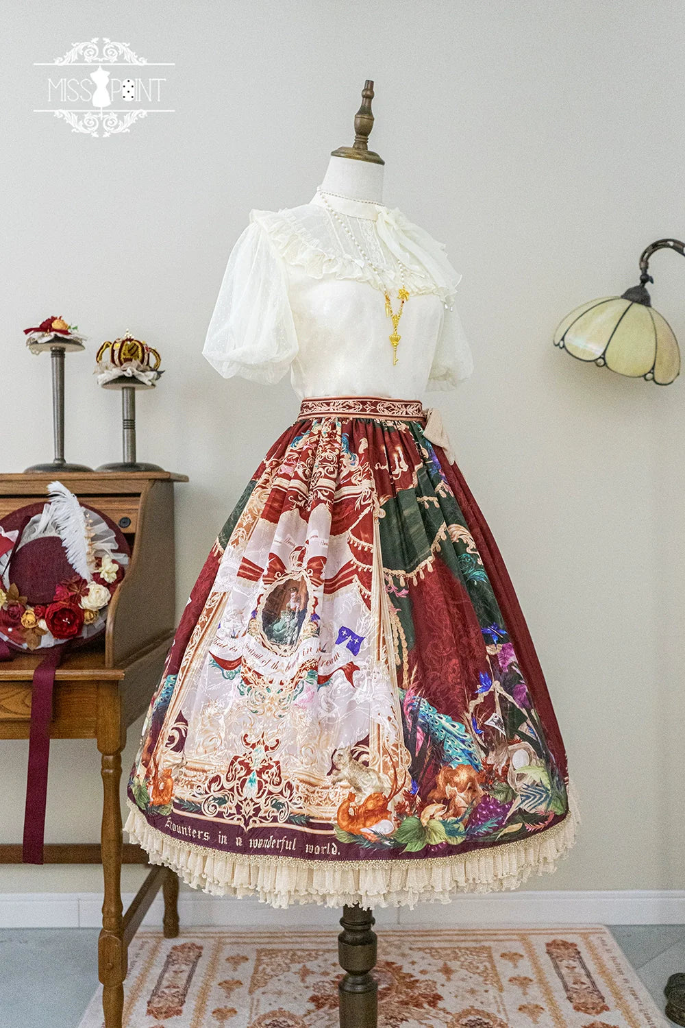 Miss Point - Kaleidoscope - Classical Lolita Shirt Dot Gauze Detachable Puff Sleeve Blouse Customized