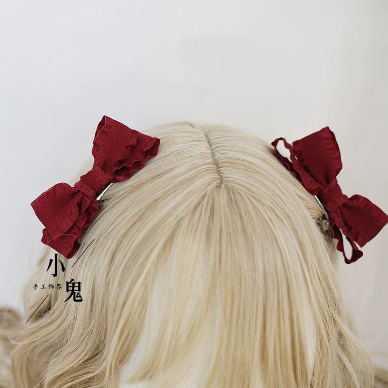 Xiaogui - Cute Lolita Headwear Ponytail Hairclips Daily Lolita Accessories