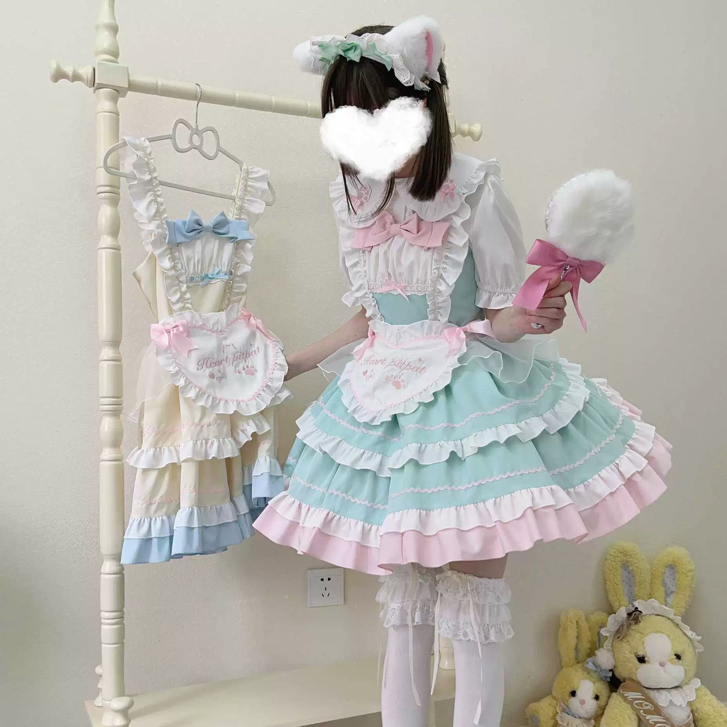 Sugar Girl - Cat Ear Tale - Sweet Lolita Jumper Dress Suspender Dress