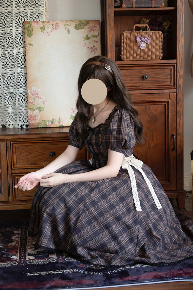 Forest Song - Josephine Academy - Elegant Lolita Black Plaid OP