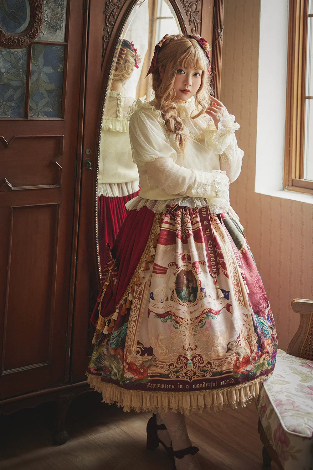 Miss Point - Kaleidoscope - Classical Lolita Shirt Dot Gauze Detachable Puff Sleeve Blouse Customized