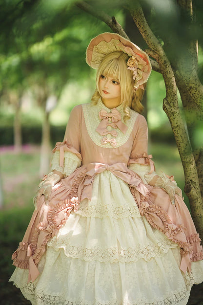 Miss Point - Lilyka Garden - Classic Lolita OP Dress Set Elegant Floral Wall Princess Sleeve