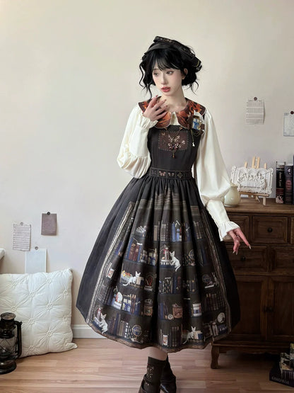 Miss Point - German Bookshelf - Classic Lolita Printed JSK Dress