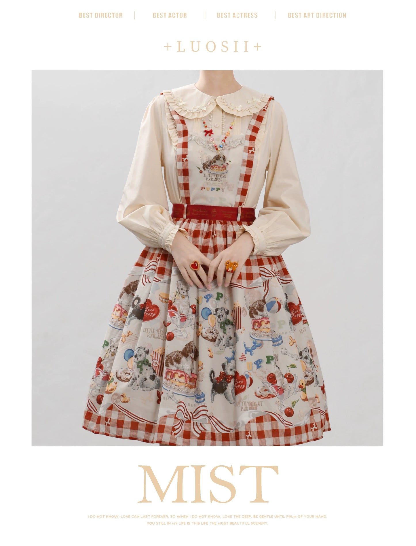 MIST - Sweet Lolita Blouse Doll Collar Lolita Shirt With Bubble Sleeve