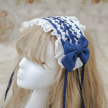 ZhiJinYuan - Sweet Lolita Lace Bow Hairband Multicolors
