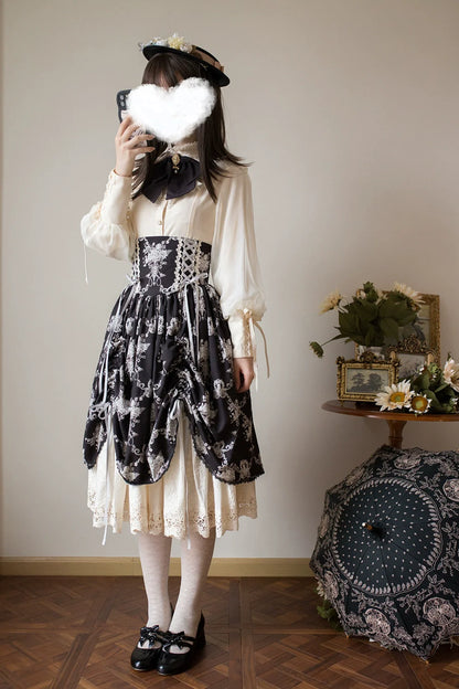 Miss Point - Customized Vintage Lolita Skirt Elegant Pullover Fishbone SK