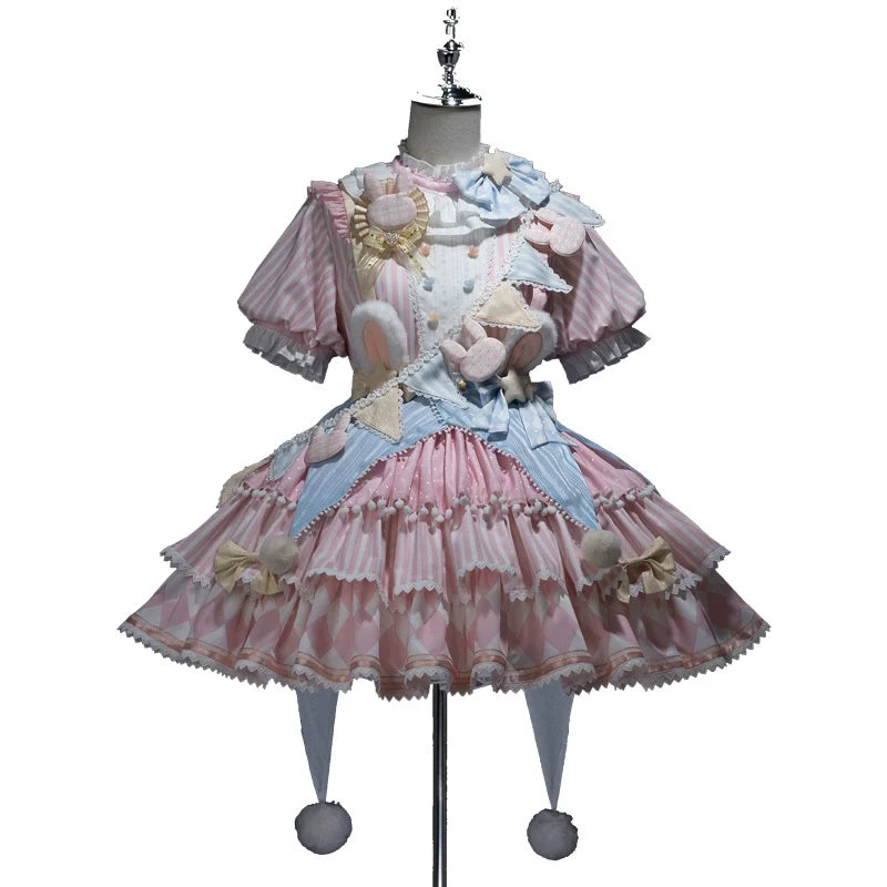 Forest Fluorescent Carps - Ouji Lolita OP Dress Circus Lolita Strip Prince Suit